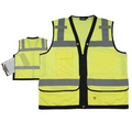 S251 ANSI Class 2 Mesh Surveyor's Vest w/ Clipboard Pouch & Grommets (Medium)